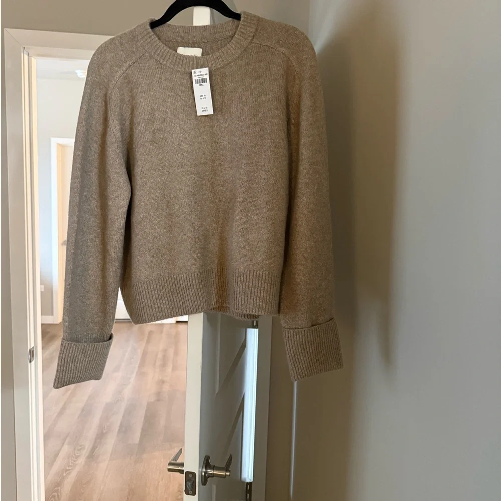 A&F Madeline Light Brown Crew Sweater - Picture 3 of 3